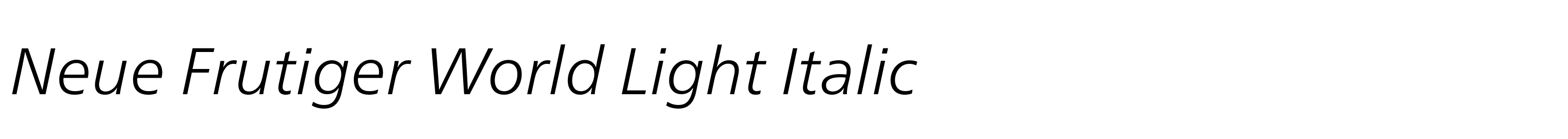 Neue Frutiger World Light Italic